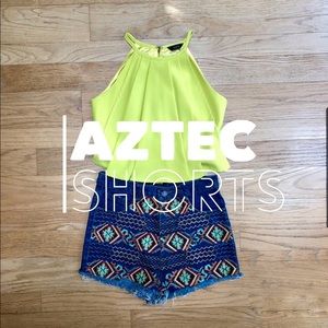 Aztec High-Waisted Shorts